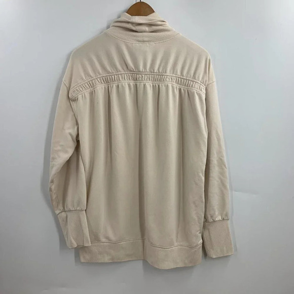 Athleta Women's Balance Cinch Turtleneck Sweatshirt in Chantilly Cream Size S - Picture 2 of 11
